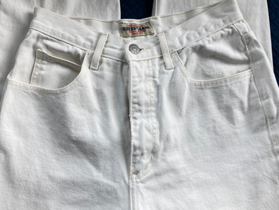 Vintage 80's 90's Guess Jeans White Cotton Women'… - image 2