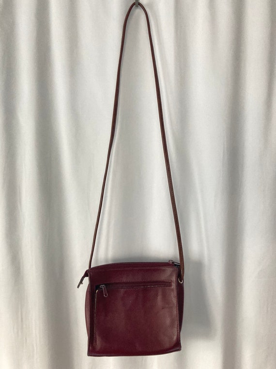 Vintage 80's 90's Liz Claiborne Crossbody Burgundy Leather Purse