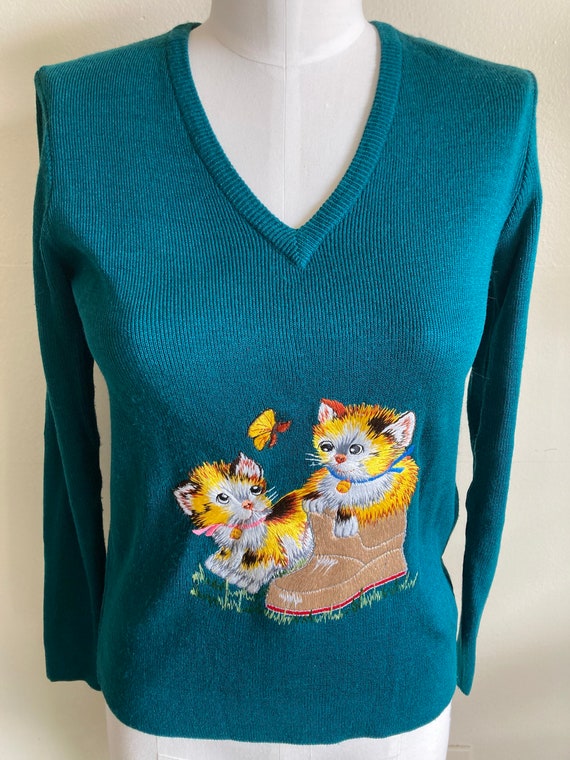 80s cat sweater