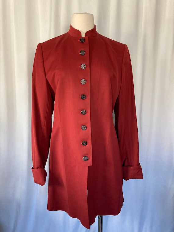 Vintage Nehru J Peterman Women's Red Wool Nehru Co