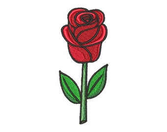 Rose Patch/ Long Stem/ Red Rose Patch