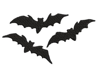 Bats Halloween Digital Embroidery Design (2 Sizes)