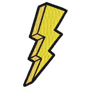 Lightning bolt digital embroidery design (2 sizes) (dst, pes, pcs, jef, emb, hus, and sew)