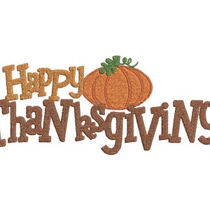 Happy Thanksgiving Fall Digital Embroidery Design (3 sizes)