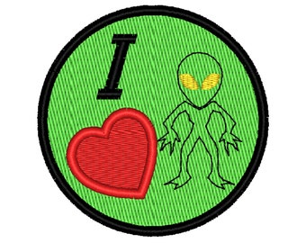 I Love Aliens Patch Accessory (2.75" Round)