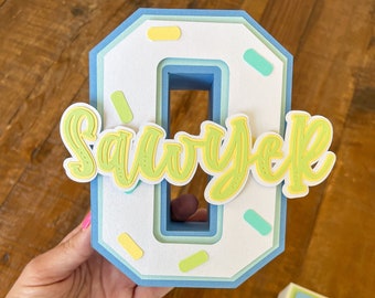 3D Ice Cream Letters - Cardstock 3D Letters - Ice Cream Birthday - Ice Cream Party - Boy Ice Cream Party - Cardstock Letters