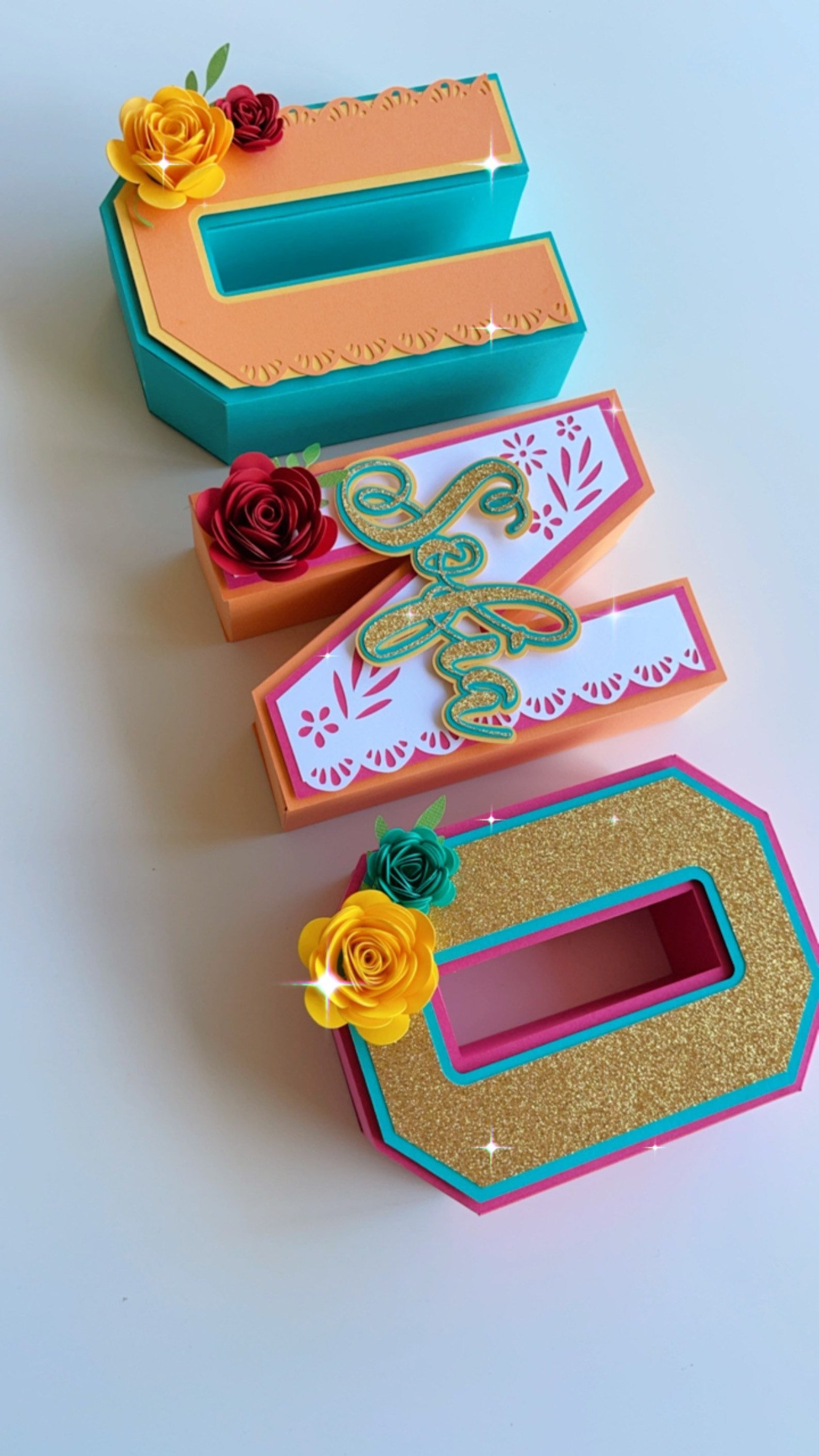 First Fiesta 3D Fiesta Letters Cardstock 3D Letters Etsy