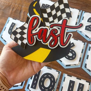 Racecar Photo Banner - Racecar Milestone Banner - Fast One Photo Banner - Race Car Party