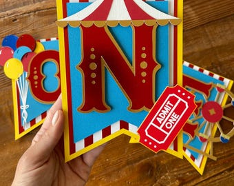 Handcrafted Circus High Chair Banner - Carnival Party Decor