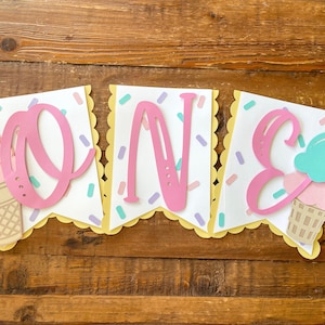 Ice Cream High Chair Banner/ Ice Cream First Birthday/ Ice Cream Party Decoration