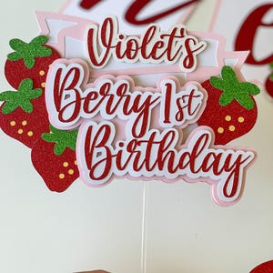Strawberry Cake Topper - Berry First Birthday - Strawberry Birthday - Sweet One