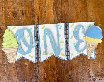 Ice Cream High Chair Banner - Ice Cream First Birthday - Ice Cream Party Decoration