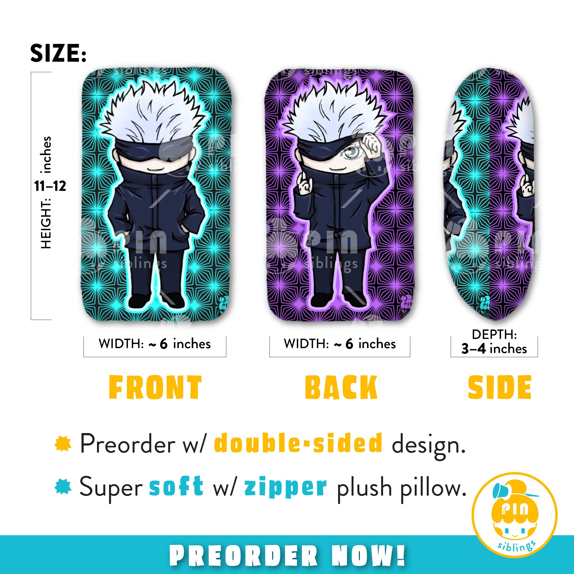 Satoru Gojo Plush Pillow Jujutsu Kaisen Pillow Satoru Gojo | Etsy