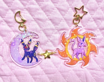 espeon/umbreon sun/moon matching keychains