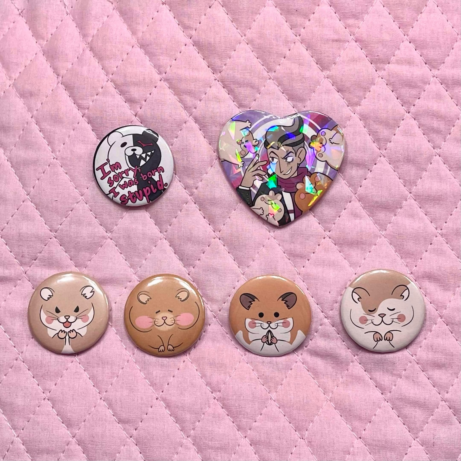 Gundham Tanaka and Monokuma Buttons - Etsy