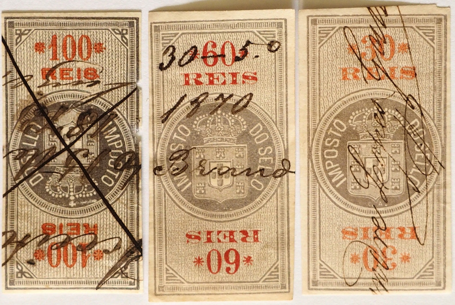 1868 Lot 3 Tax Stamps Portugal/Postage Stamp Portugal/Post Etsy