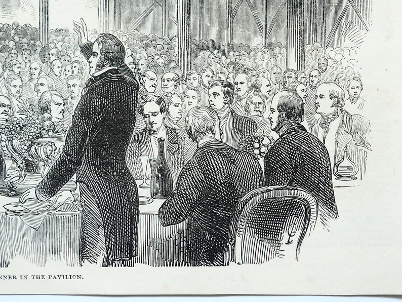 Antique Lithography1878 Antique PrintNewspaper Illustrated London News 1878Print LithographOld Antique LithographDinner in the Pavilion