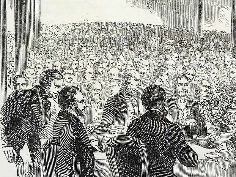 Antique Lithography1878 Antique PrintNewspaper Illustrated London News 1878Print LithographOld Antique LithographDinner in the Pavilion