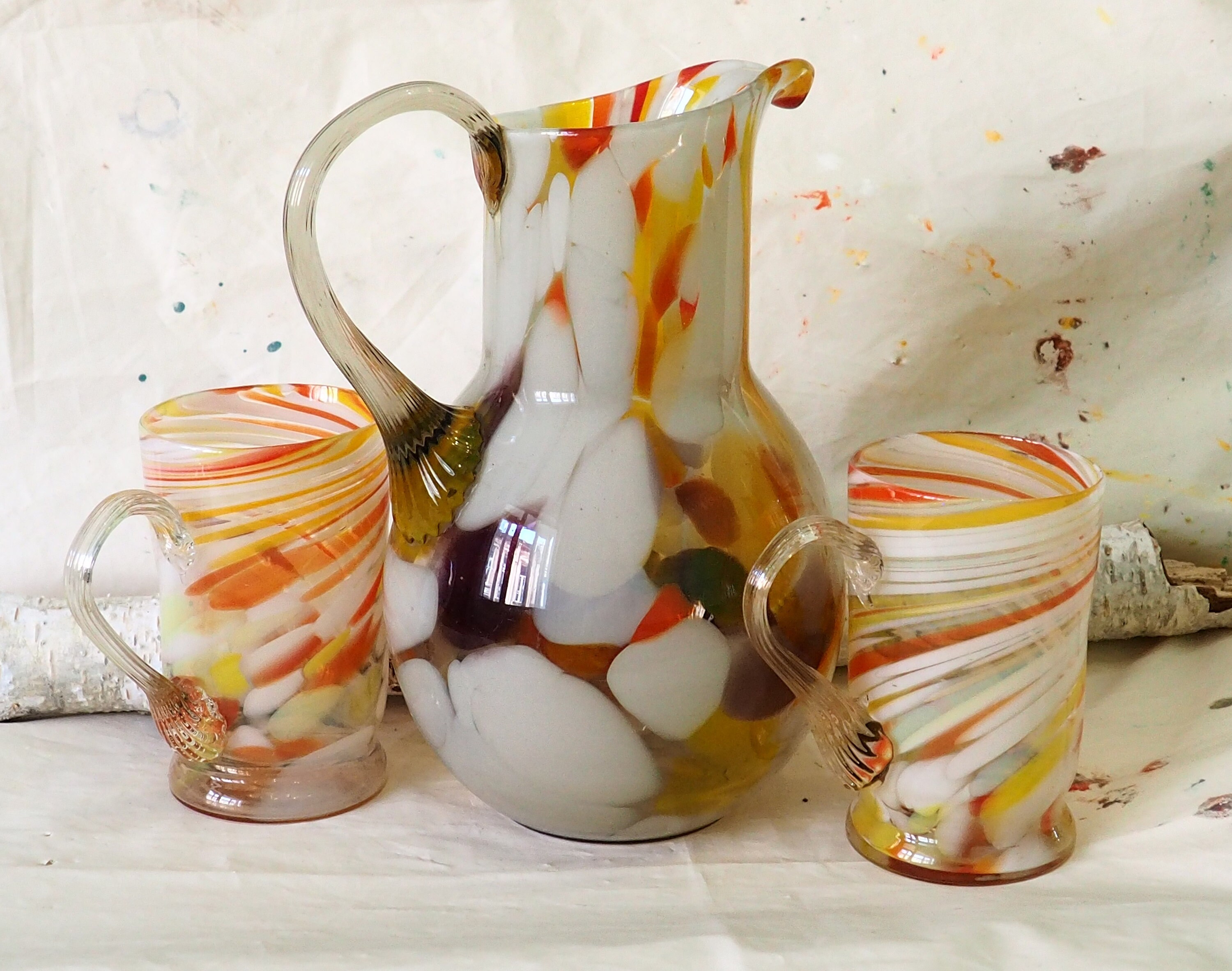 Lot of 2 Vintage Cup and Jug Murano Crystal Glass/Intimate Etsy