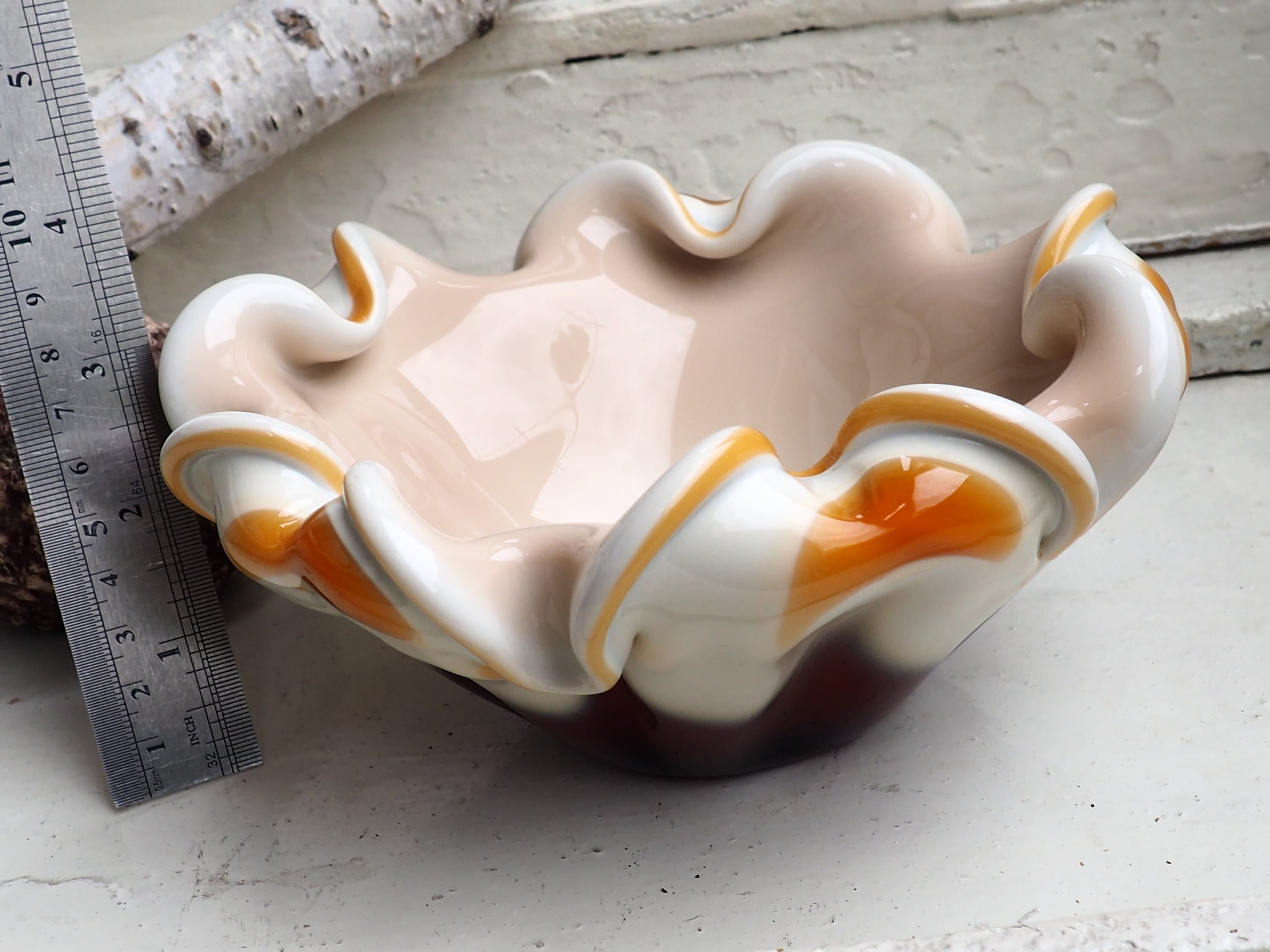 Large Ashtray Vintage Murano Crystal Glass/Orange Etsy