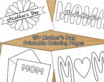 Printable Mom Coloring Pages - DIY Mother's Day Gift Idea from Kids