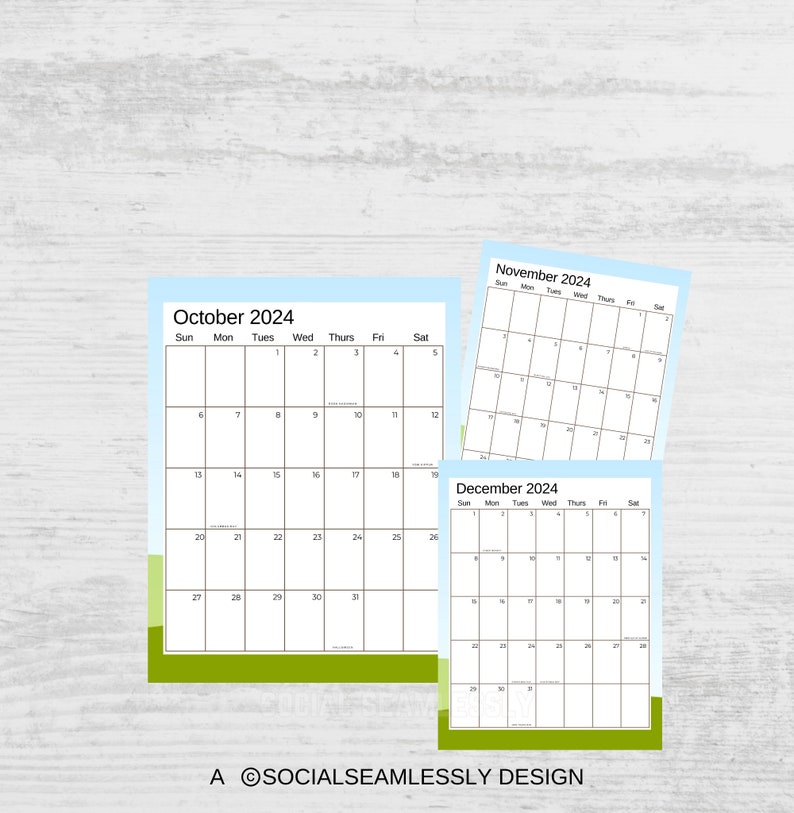 Editable 2025 Calendar Canva Template Customizable Full Page Etsy