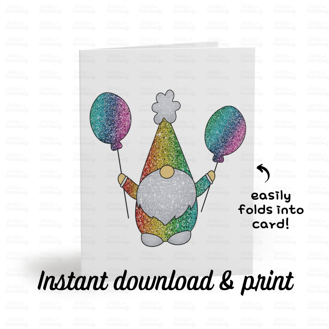 Printable Birthday Card Instant Download Printable Card With Happy ...