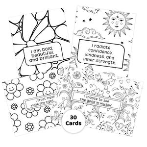 Tarjetas de Afirmaciones de Amor Propio para Colorear: 30 Tarjetas Positivas para Colorear: Autocuidado, Aumento de la Autoconfianza y un Regalo Inspirador