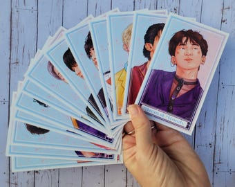 K-Pop SEVENTEEN Tarot Card Set, SEVENTEEN Fan K-Pop Merch, Unique Gift For K-Pop Fan, Hand-Drawn Tarot Cards, K-Pop Tarot Deck