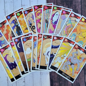 May include: A set of 16 colorful cards featuring various Pokemon characters. Each card has a different Pokemon and a unique design. The cards are made of sturdy cardstock and are perfect for playing games or collecting.