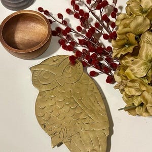 Vintage Brass Owl Trivet