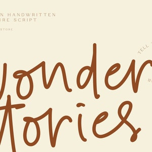 Wonder Stories, Monoline Font, Handwritten Font, Procreate Font, Canva Font, Cricut Fonts, Digital font,  Calligraphy font, Feminine font