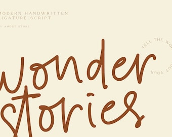 Wonder Stories, Monoline Font, Handgeschreven Font, Procreate Font, Canva Font, Cricut Fonts, Digital font, Kalligrafie font, Feminine font