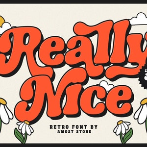 Echt mooi lettertype, organisch lettertype, retro-lettertype, vintage lettertype, commercieel gebruik, lettertype-logo, lettertype Procreate, lettertype Instan-download, Groovy-lettertype