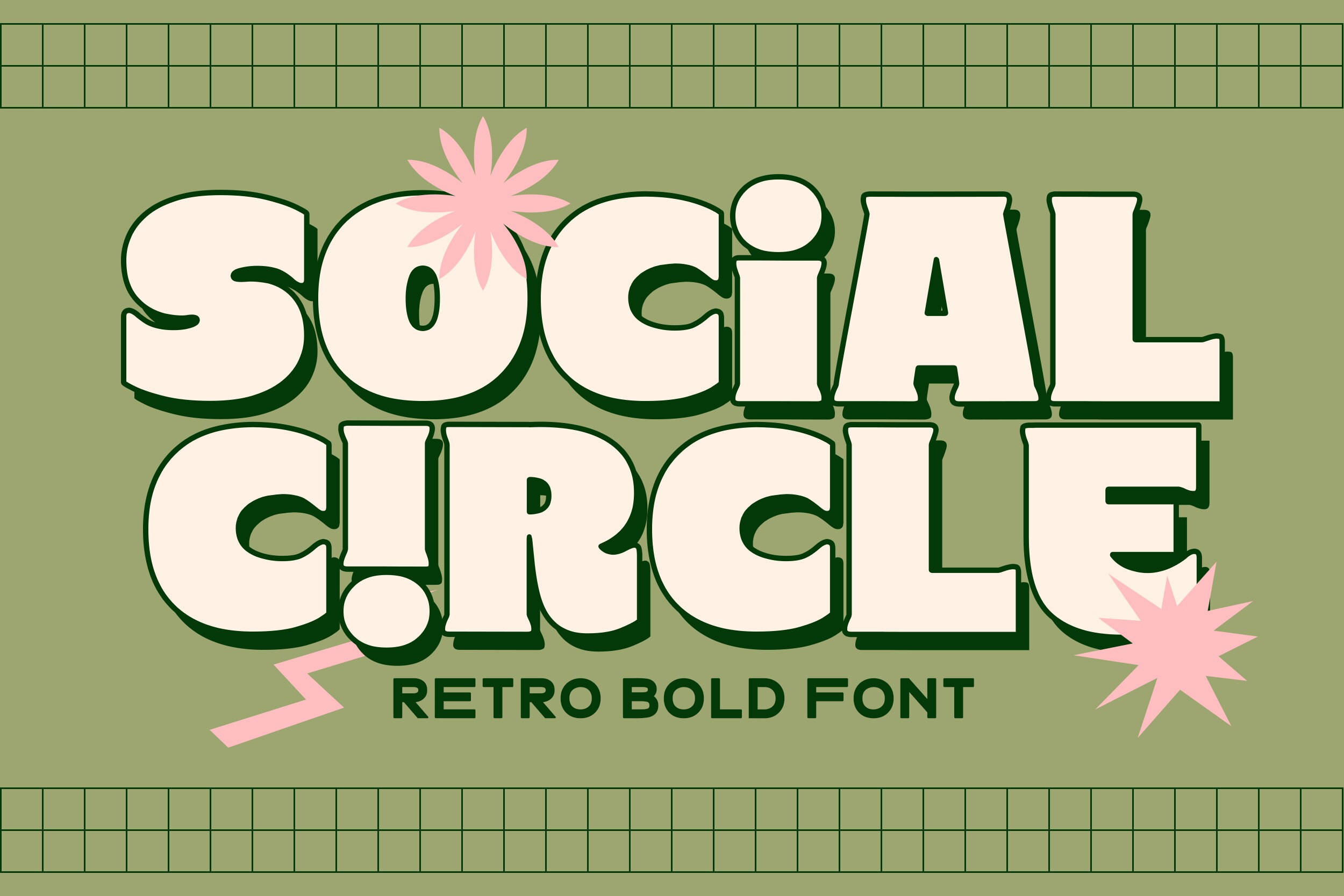 Social Circle Typeface, Organic Font, Retro Font, Vintage Font, Procreate Font, Font Logo, Canva Font, Instan Download Font, Groovy Font