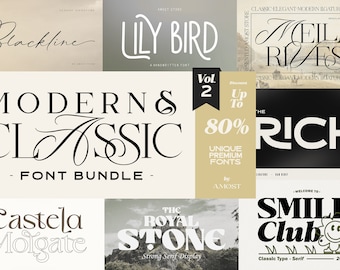 Moderne en klassieke lettertypebundel Vol.2, Cricut lettertype, retro lettertype, vintage lettertype, modern lettertype, lettertypelogo, lettertype opnieuw maken, Instant Download lettertype