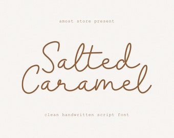 Salted Caramel, Monoline Font, Handwritten Font, Procreate Font, Canva Font, Cricut Fonts, Digital font,  Calligraphy font, Feminine font