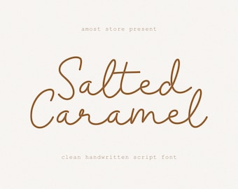 Salted Caramel, Monoline Font, Handwritten Font, Procreate Font, Canva Font, Cricut Fonts, Digital font,  Calligraphy font, Feminine font