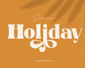 Zomervakantie Lettertype, Organisch Lettertype, Retro Lettertype, Vintage Lettertype, Modern Font, Font Logo, Streetwear Font, Instan Download Font