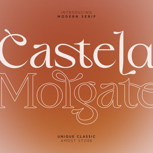 Castela Molgate Typeface, Organic Font, Retro Font, Vintage Font, Modern Font, Font Logo, Procreate Font, Instan Download Font
