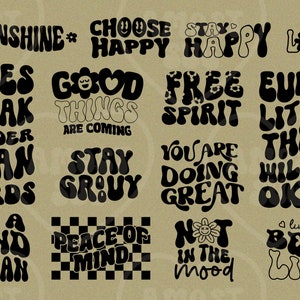 Groovy SVG Bundle, Retro SVG, Boho SVG, Hippie Svg, Aesthetic Svg ...