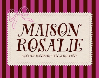 Fuente Maison Rosalie Vintage Serif, estilo manuscrito de boutique francesa