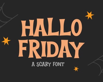 Fuente Hallo Friday, Fuente de Halloween, Fuente de goteo, Fuente fantasma, Fiesta de Halloween, Fuente espeluznante, Fuente Procreate, Fuente Cricut, Fuente aterradora, Cricut