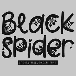 Black Spider Font, Halloween Font, Spider Font, Ghost Font, Halloween Party, Spooky Font, Procreate Font, Cricut Font, Scary Font, Cricut