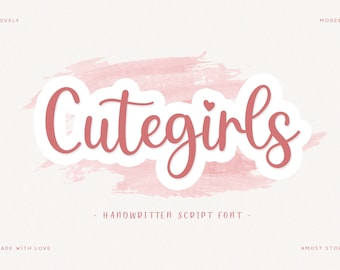 Cutegirls Handschriftliche Schriftart, Procreate Schriftart, Canva Schriftart, Cricut Schriften, Digitale Schriftart, Schriftart downloaden, Kalligraphie Schriftart, Feminine Schriftart