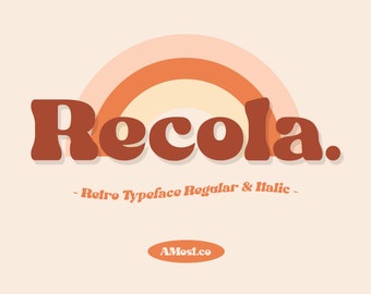Recola tipo de letra, fuente orgánica, fuente retro, fuente vintage, fuente moderna, logotipo de fuente, fuente streetwear, fuente de descarga instan
