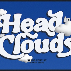 Tipografía Clouds, Fuente orgánica, Fuente retro, Fuente vintage, Fuente comercial, Paquete de fuentes, Fuente Procreate, Fuente de descarga instantánea, Fuente Groovy