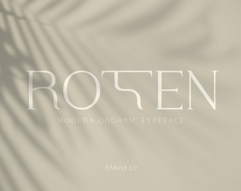 ROTEN Lettertype, Organisch Lettertype, Vintage Lettertype, Modern Lettertype, Lettertype Logo, Silhouet Lettertype, Bruiloft Lettertype, Boho Lettertype, Branding Font, Boerderij Lettertype