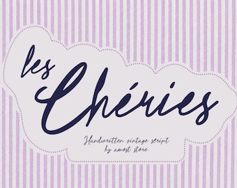 Fuente Les Cheries Vintage Script, elegancia parisina manuscrita, logotipo (fuente digital)