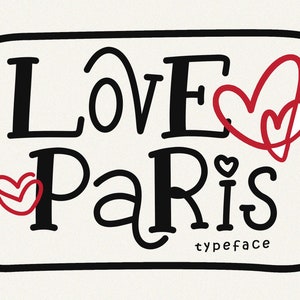Love Paris, Monoline Font, Font scritto a mano, Procreate Font, Canva Font, Cricut Fonts, Carattere digitale, Carattere di San Valentino, Carattere femminile